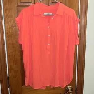 LOFT Bright Pink Shortsleeved Blouse